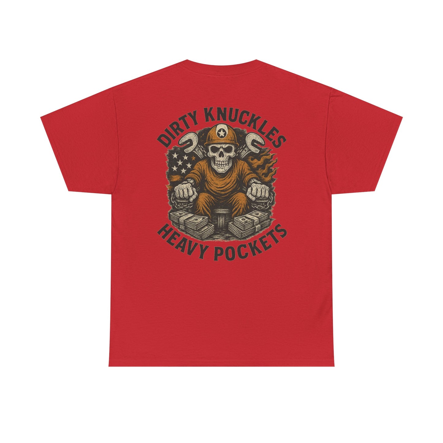 Dirty Knuckles Heavy Pockets - Skull Hard Hat Workwear Graphic T-shirt Classic Jersey Short Sleeve Tee