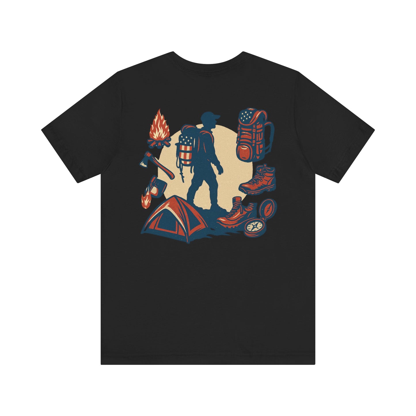 Stars, Stripes, and Campfires – Outdoor Heritage Patriotic Jersey Short Sleeve Tee