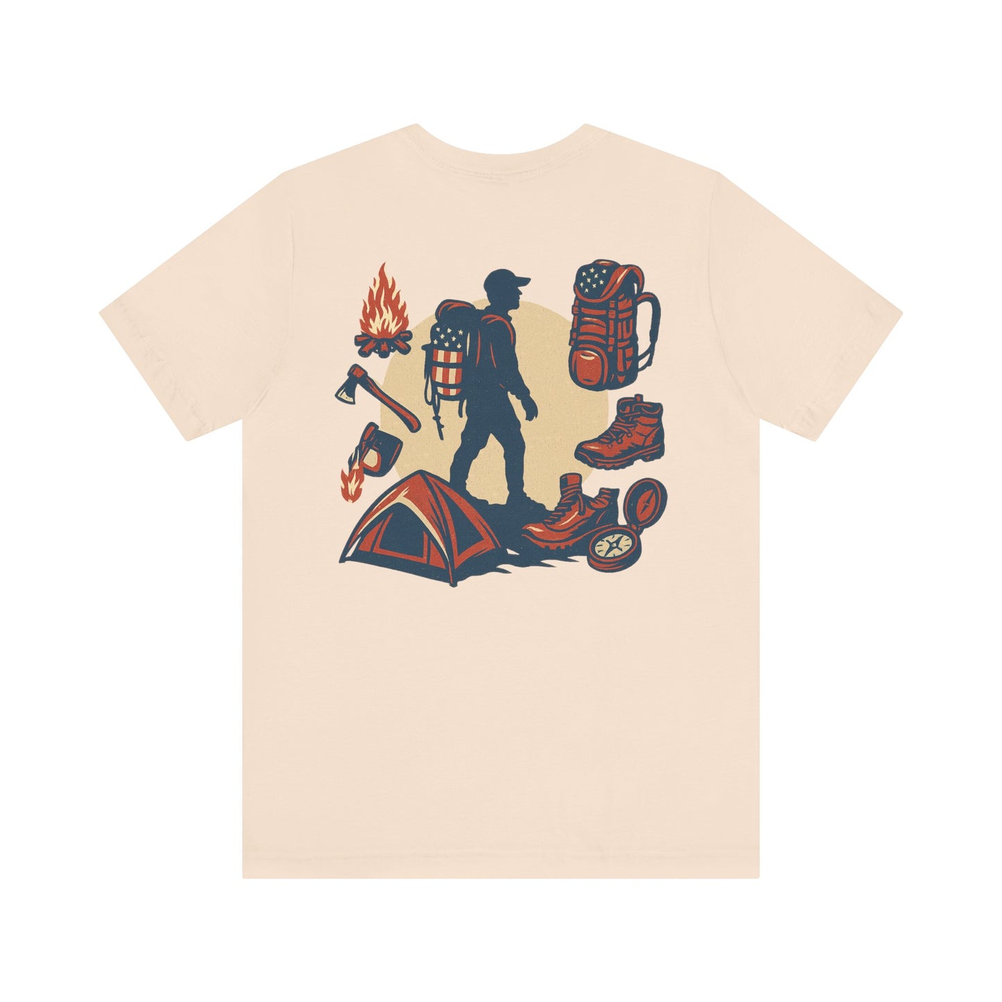 Stars, Stripes, and Campfires – Outdoor Heritage Patriotic Jersey Short Sleeve Tee