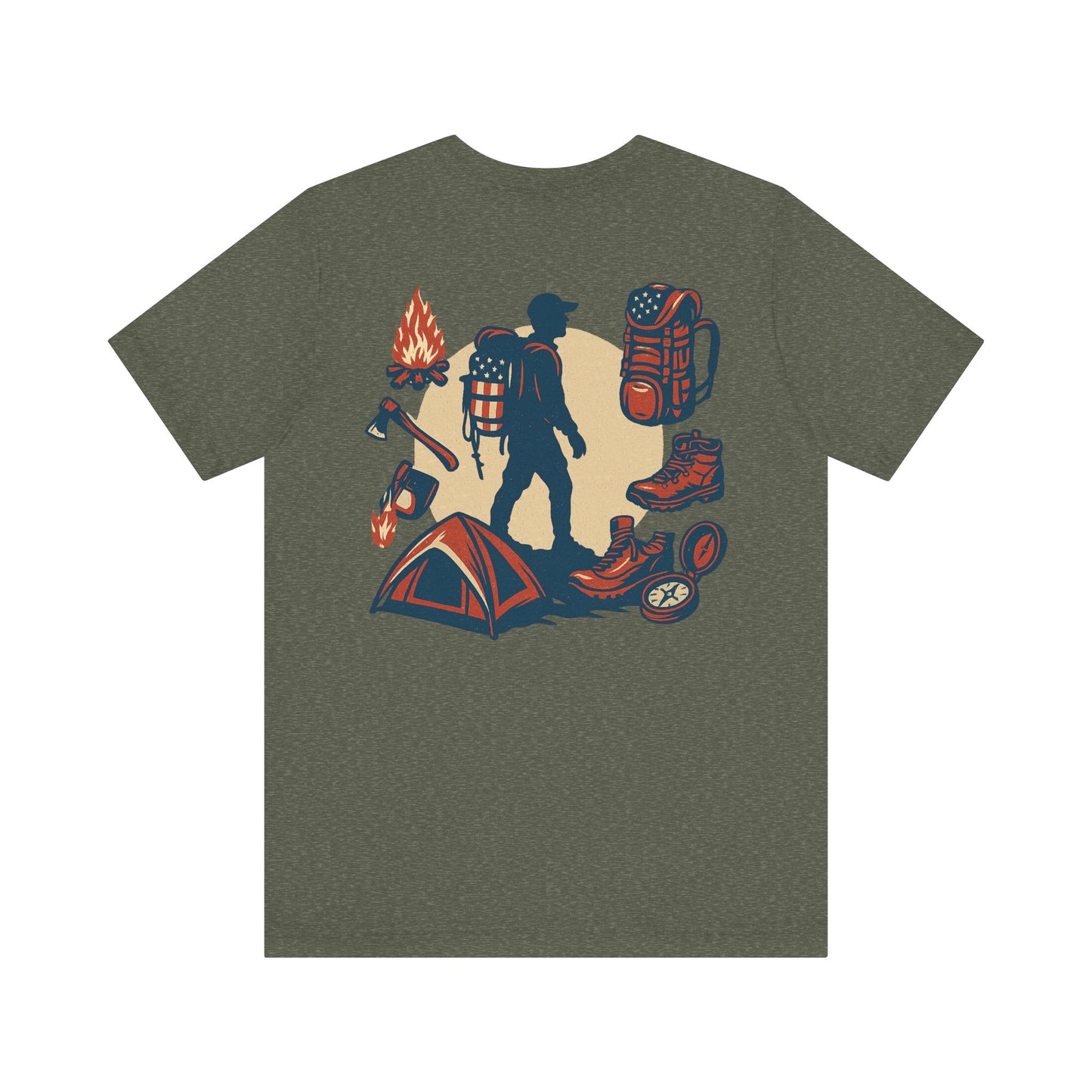 Stars, Stripes, and Campfires – Outdoor Heritage Patriotic Jersey Short Sleeve Tee