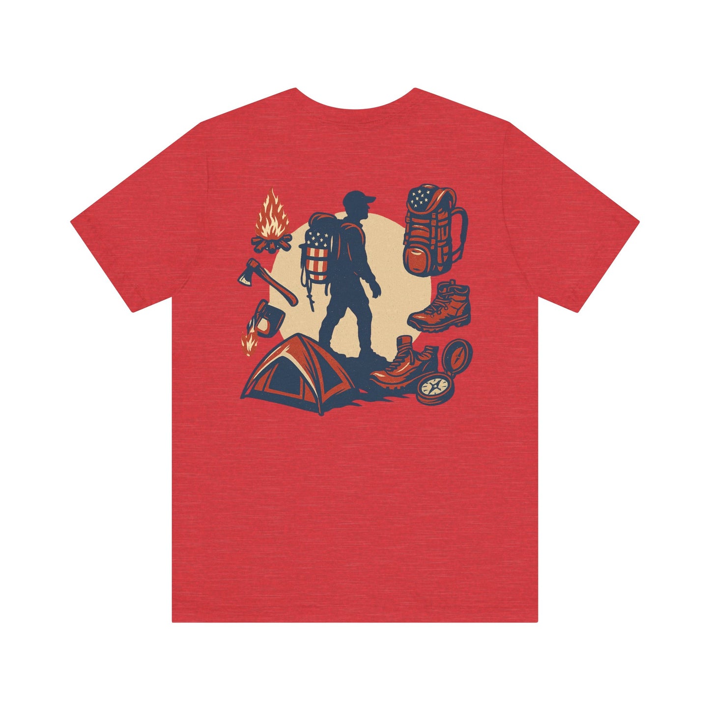 Stars, Stripes, and Campfires – Outdoor Heritage Patriotic Jersey Short Sleeve Tee