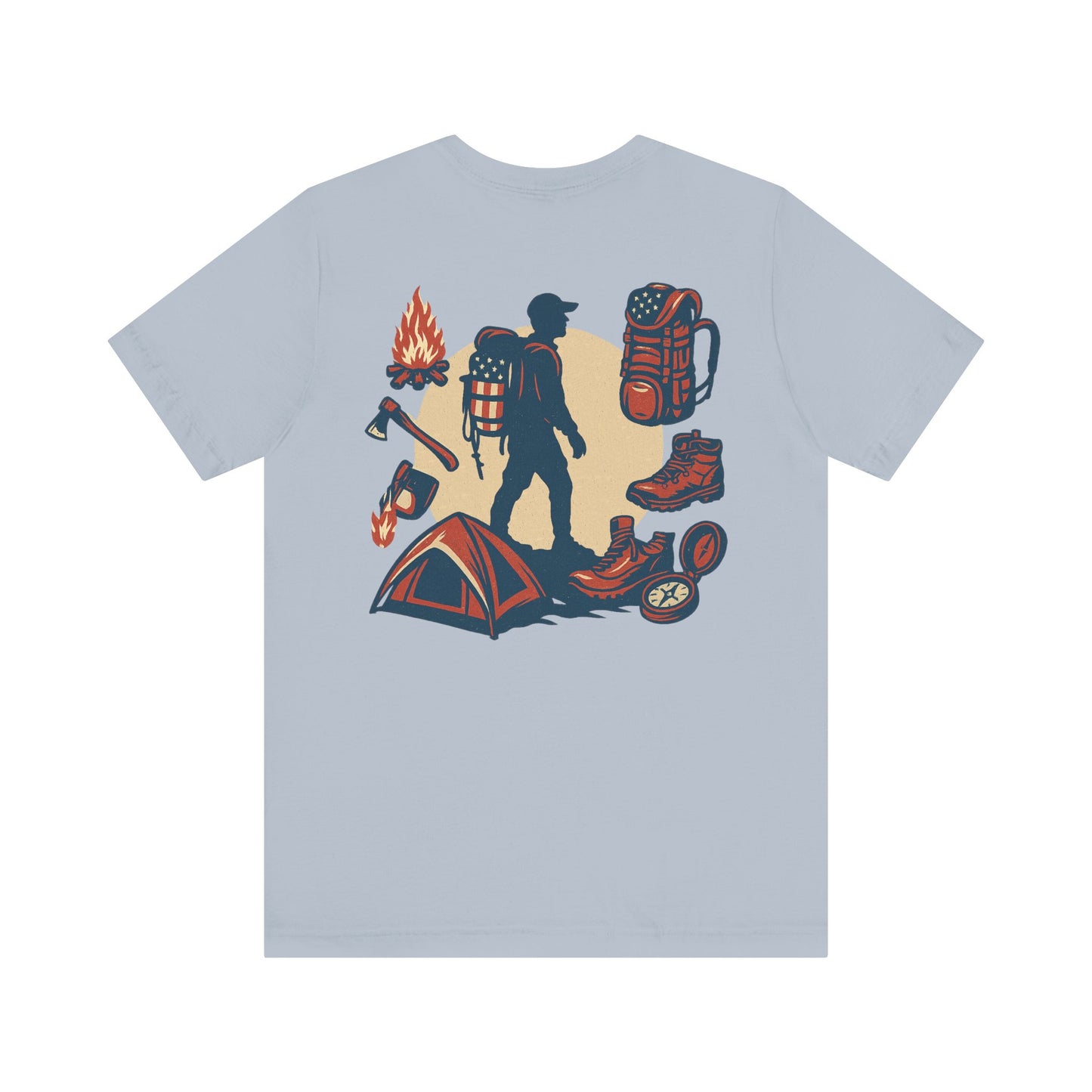 Stars, Stripes, and Campfires – Outdoor Heritage Patriotic Jersey Short Sleeve Tee