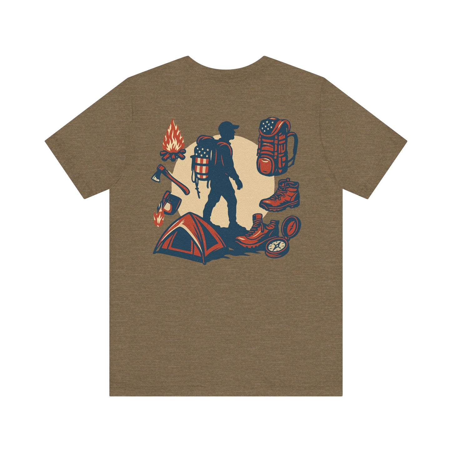 Stars, Stripes, and Campfires – Outdoor Heritage Patriotic Jersey Short Sleeve Tee
