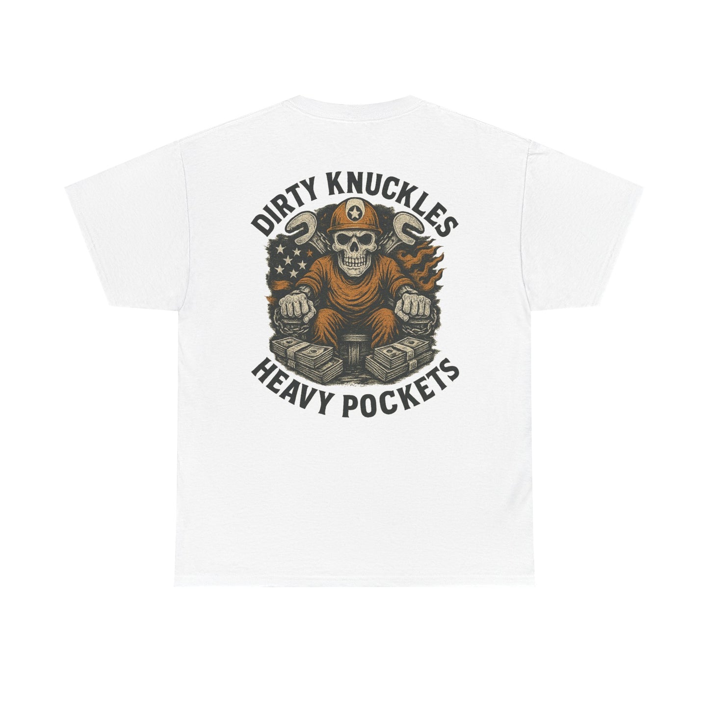 Dirty Knuckles Heavy Pockets - Skull Hard Hat Workwear Graphic T-shirt Classic Jersey Short Sleeve Tee
