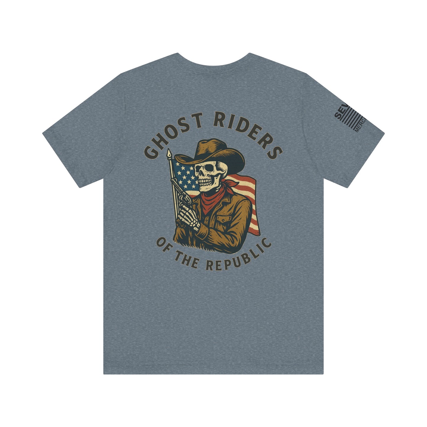 Ghost Riders of the Republic Cowboy Skeleton T-Shirt – Patriotic Western Graphic Tee
