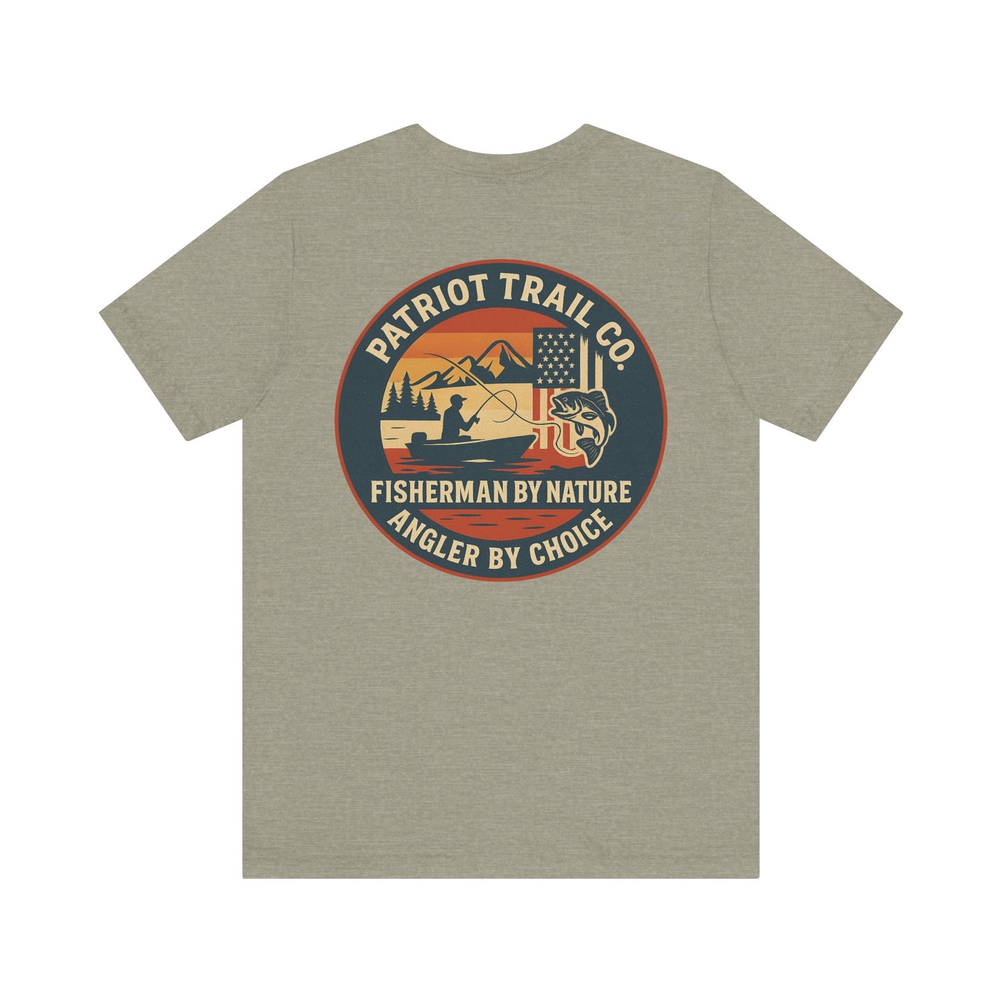 USA Mountain Lake Fishing Tee - Stars, Stripes & Rods Edition Jersey Short Sleeve Tee