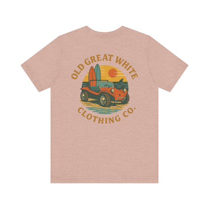 Sunset Surf Buggy Tee – Coastal Cruiser Graphic Shirt Jersey Short Sleeve Tee
