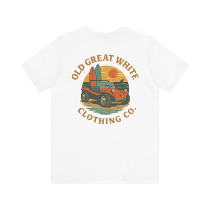 Sunset Surf Buggy Tee – Coastal Cruiser Graphic Shirt Jersey Short Sleeve Tee