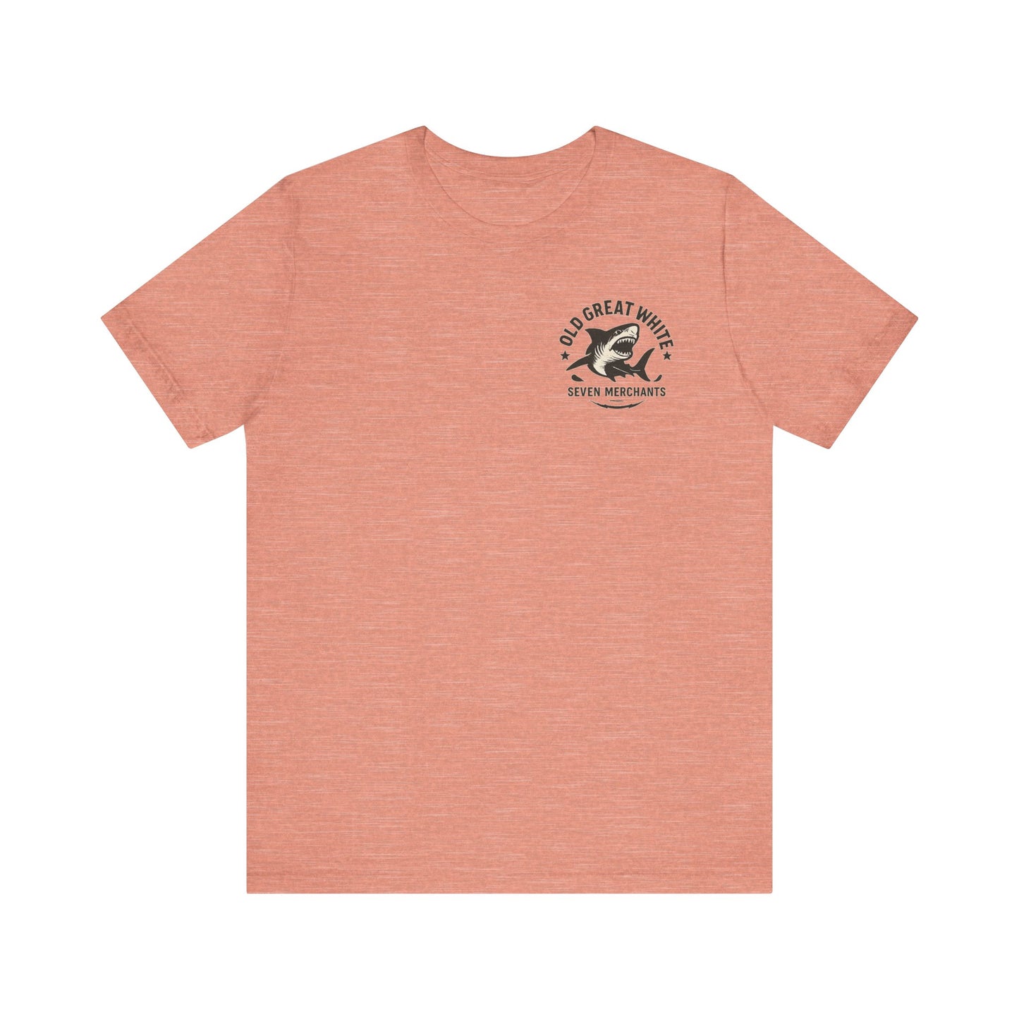 American Shoreline Tee – Lifeguard Tower & Shark Fin Graphic Classic Jersey Short Sleeve Tee