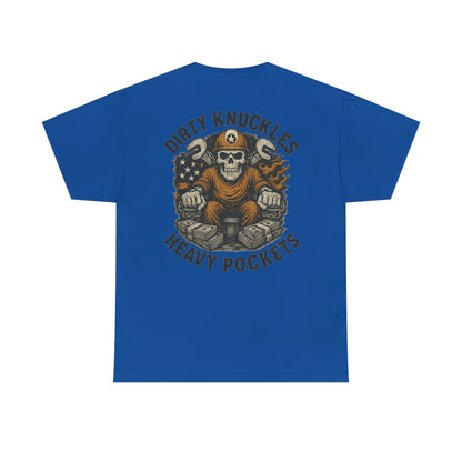 Dirty Knuckles Heavy Pockets - Skull Hard Hat Workwear Graphic T-shirt Classic Jersey Short Sleeve Tee