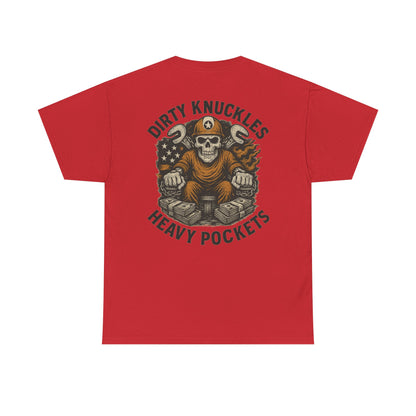 Dirty Knuckles Heavy Pockets - Skull Hard Hat Workwear Graphic T-shirt Classic Jersey Short Sleeve Tee