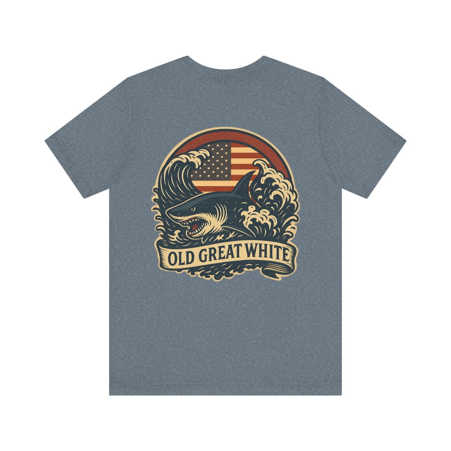 Freedom Bites Back T-Shirt – Old Great White Americana Graphic Classic Jersey Short Sleeve Tee