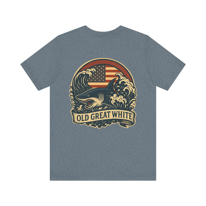 Freedom Bites Back T-Shirt – Old Great White Americana Graphic Classic Jersey Short Sleeve Tee