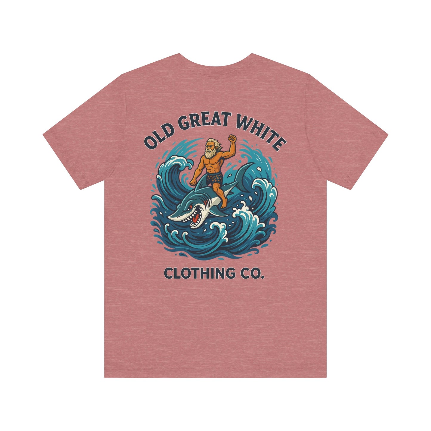 Alpha Shark Rider Tee – Old Great White Power Surf Graphic Classic Jersey Short Sleeve Tee