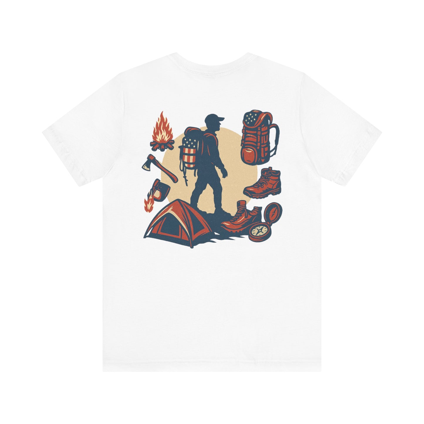 Stars, Stripes, and Campfires – Outdoor Heritage Patriotic Jersey Short Sleeve Tee