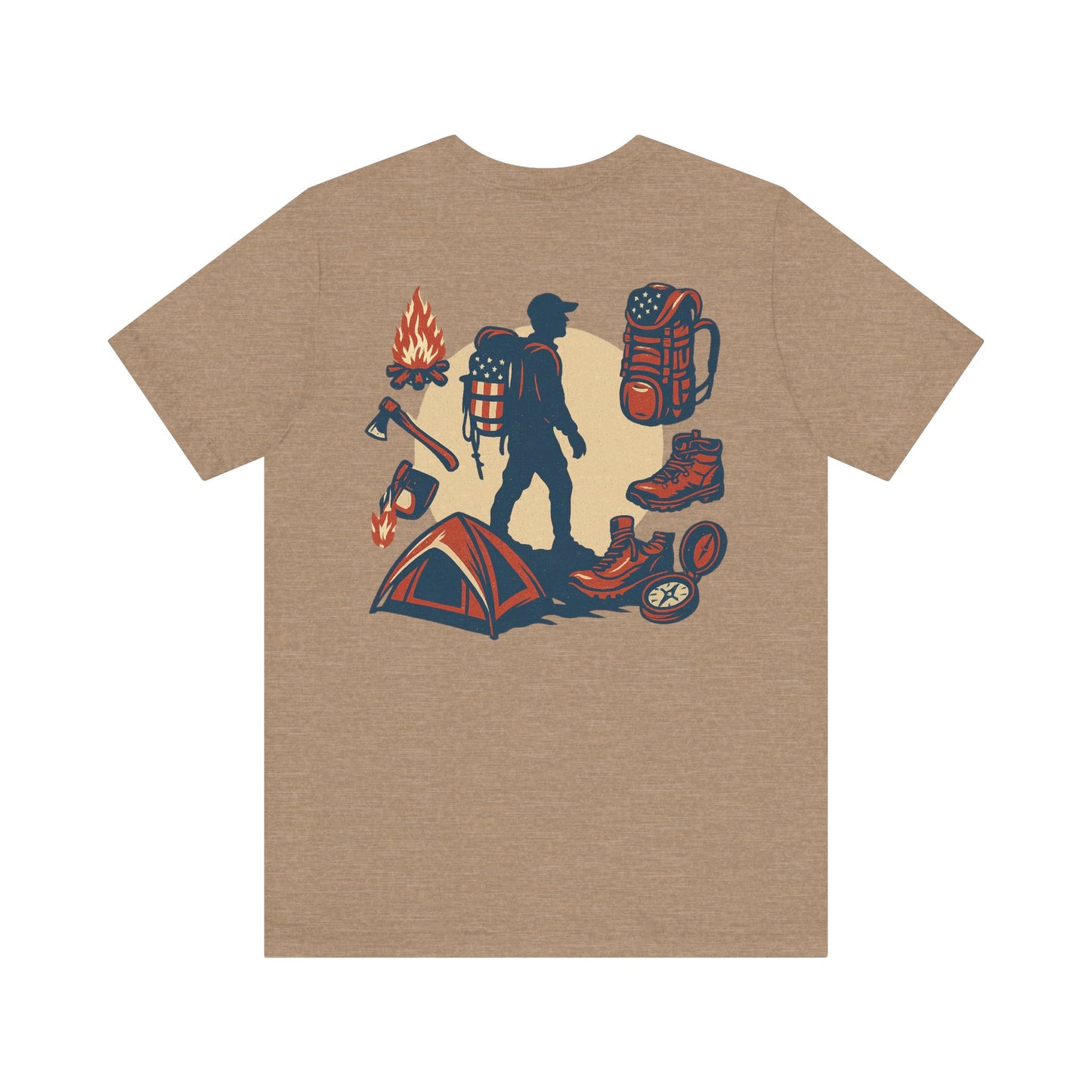 Stars, Stripes, and Campfires – Outdoor Heritage Patriotic Jersey Short Sleeve Tee