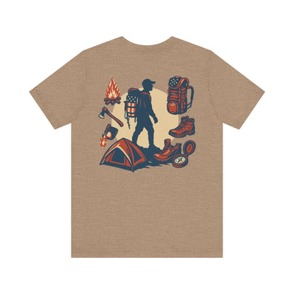 Stars, Stripes, and Campfires – Outdoor Heritage Patriotic Jersey Short Sleeve Tee