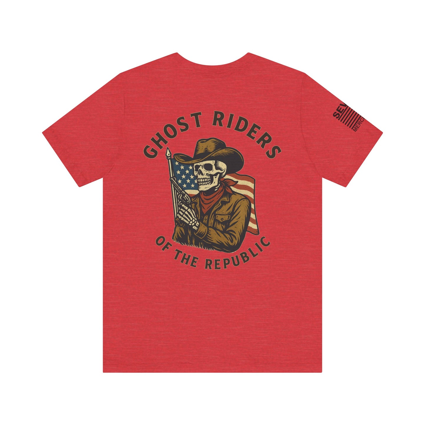 Ghost Riders of the Republic Cowboy Skeleton T-Shirt – Patriotic Western Graphic Tee