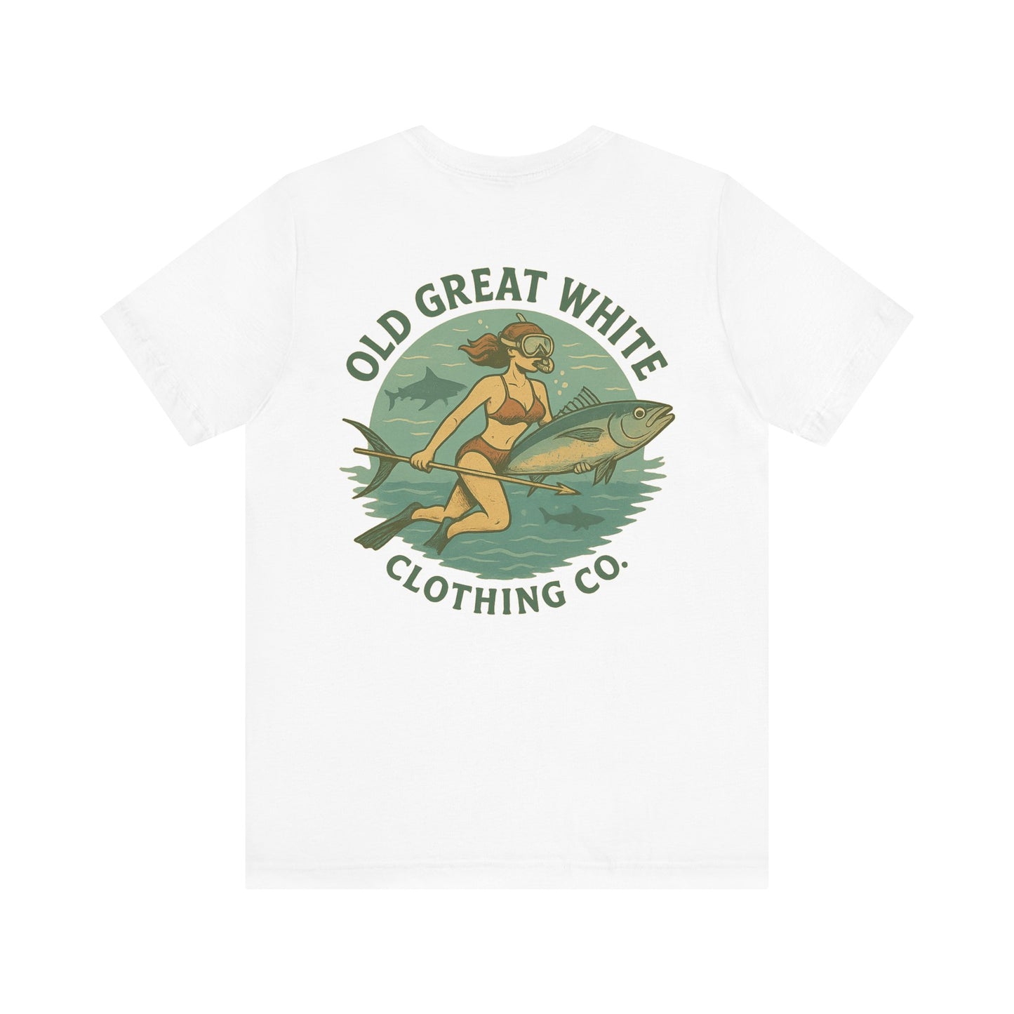Retro Bikini Diver T-Shirt – Spearfishing & Shark Patrol Classic Jersey Short Sleeve Tee
