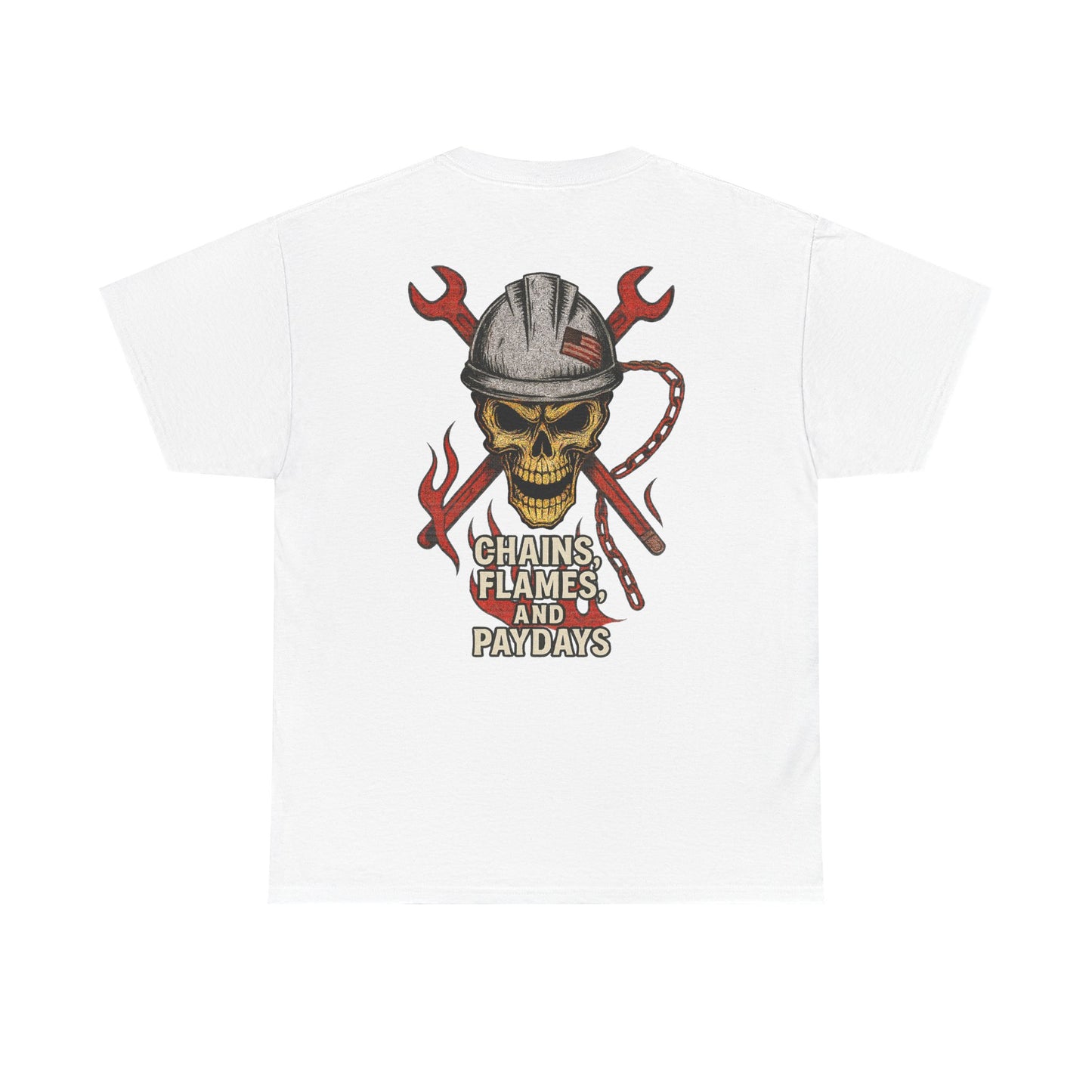 Chains, Flames, and Paydays - Crossed Wrenches Workwear Graphic T-shirt Classic Jersey Short Sleeve Tee