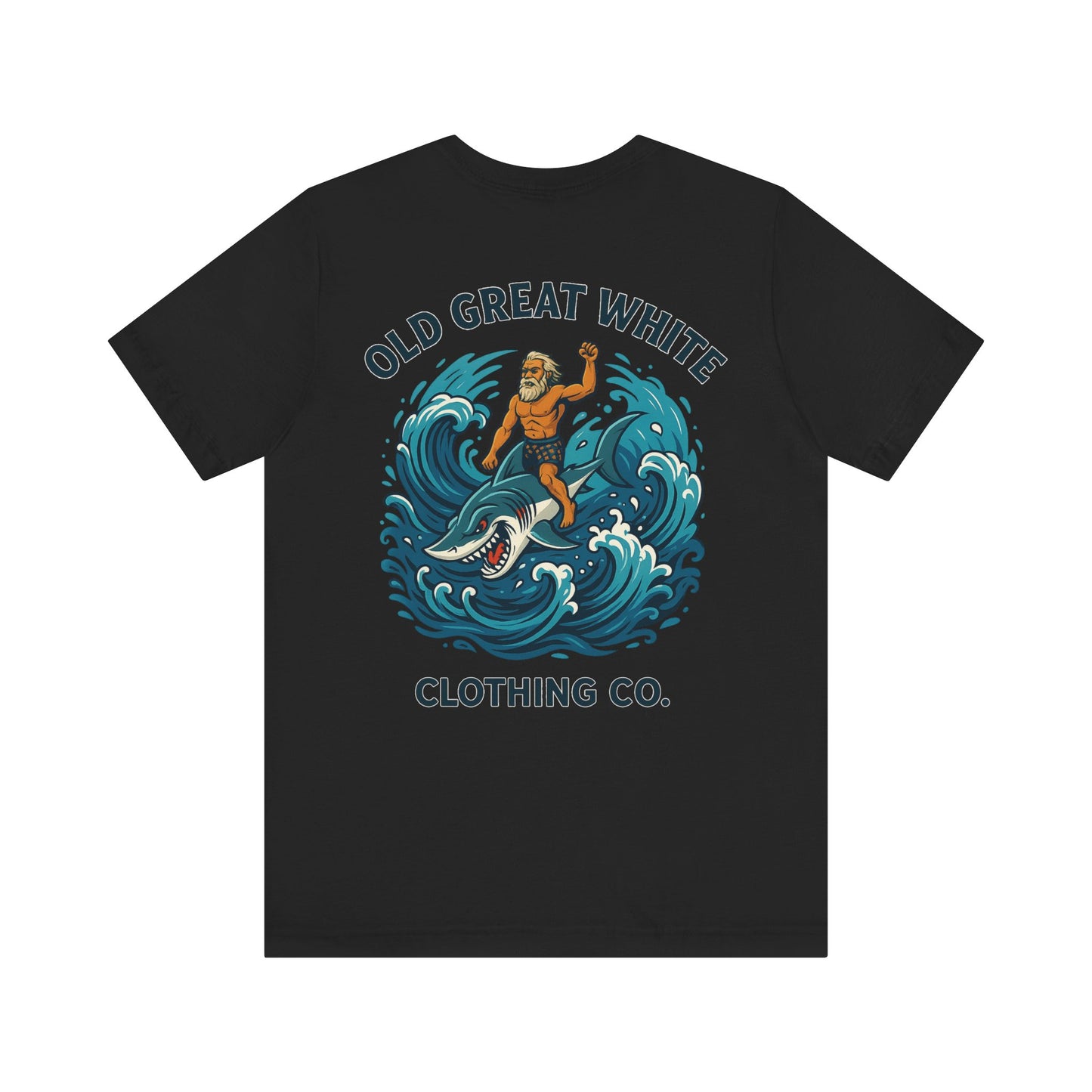 Alpha Shark Rider Tee – Old Great White Power Surf Graphic Classic Jersey Short Sleeve Tee