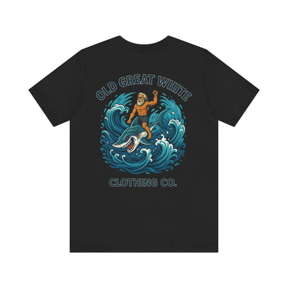 Alpha Shark Rider Tee – Old Great White Power Surf Graphic Classic Jersey Short Sleeve Tee