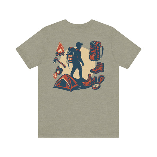 Stars, Stripes, and Campfires – Outdoor Heritage Patriotic Jersey Short Sleeve Tee