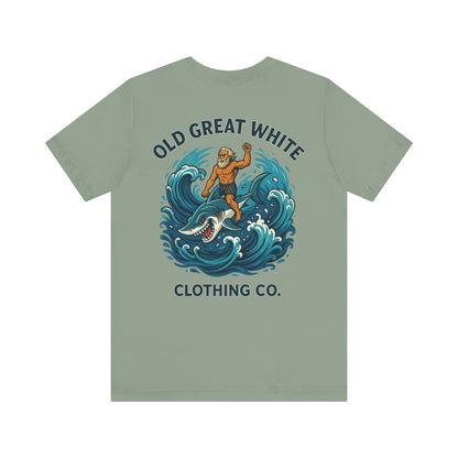 Alpha Shark Rider Tee – Old Great White Power Surf Graphic Classic Jersey Short Sleeve Tee