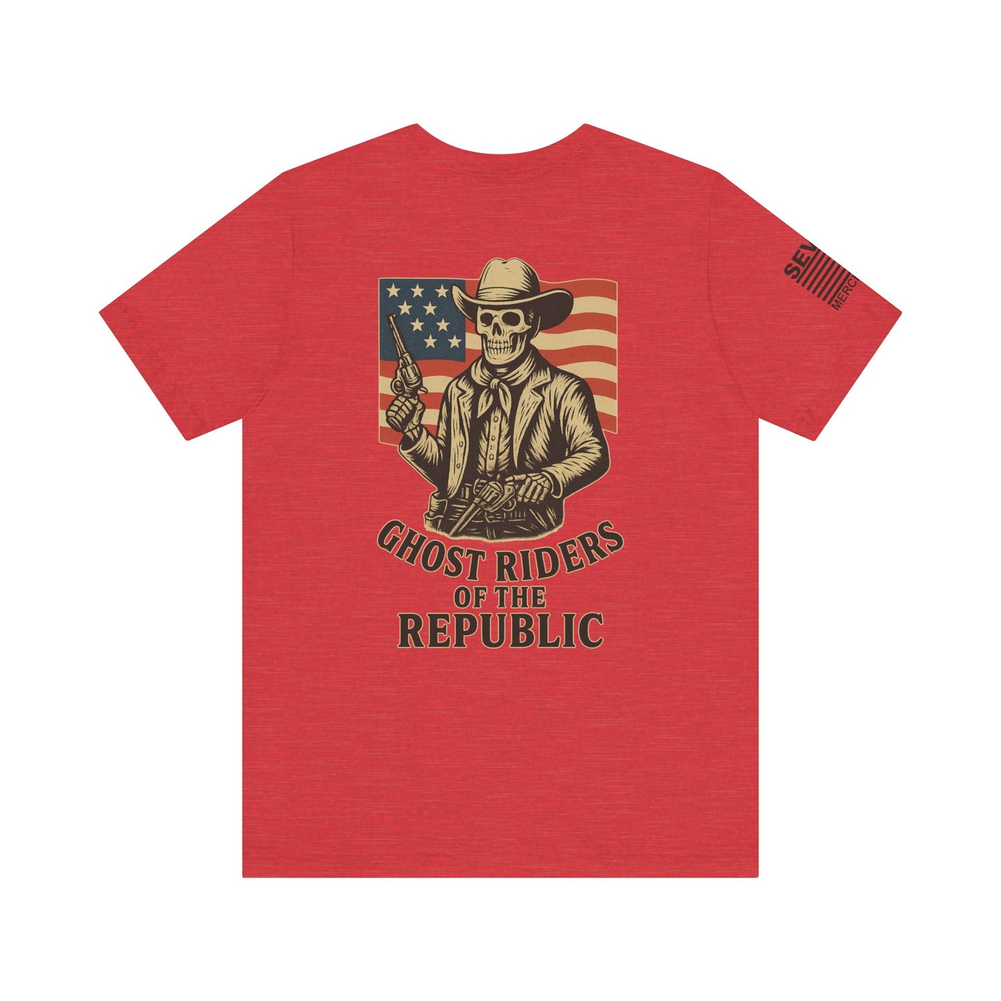 Deadeye Patriot – Ghost Riders of the Republic Cowboy Revolver Graphic Classic Jersey Short Sleeve Tee