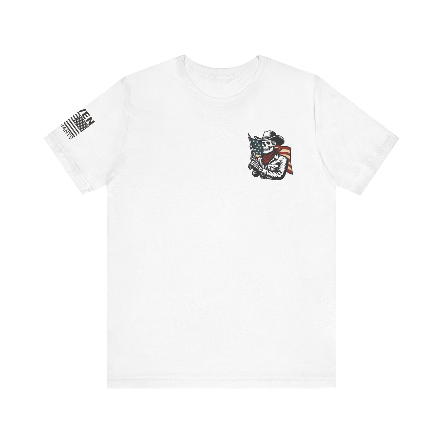 Deadeye Patriot – Ghost Riders of the Republic Cowboy Revolver Graphic Classic Jersey Short Sleeve Tee