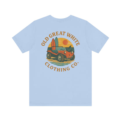 Sunset Surf Buggy Tee – Coastal Cruiser Graphic Shirt Jersey Short Sleeve Tee