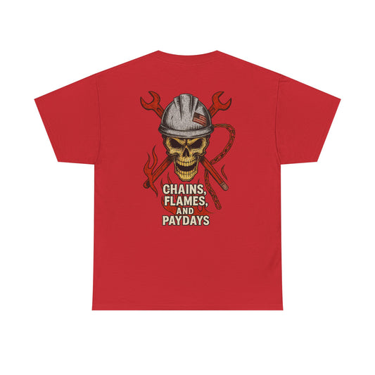 Chains, Flames, and Paydays - Crossed Wrenches Workwear Graphic T-shirt Classic Jersey Short Sleeve Tee