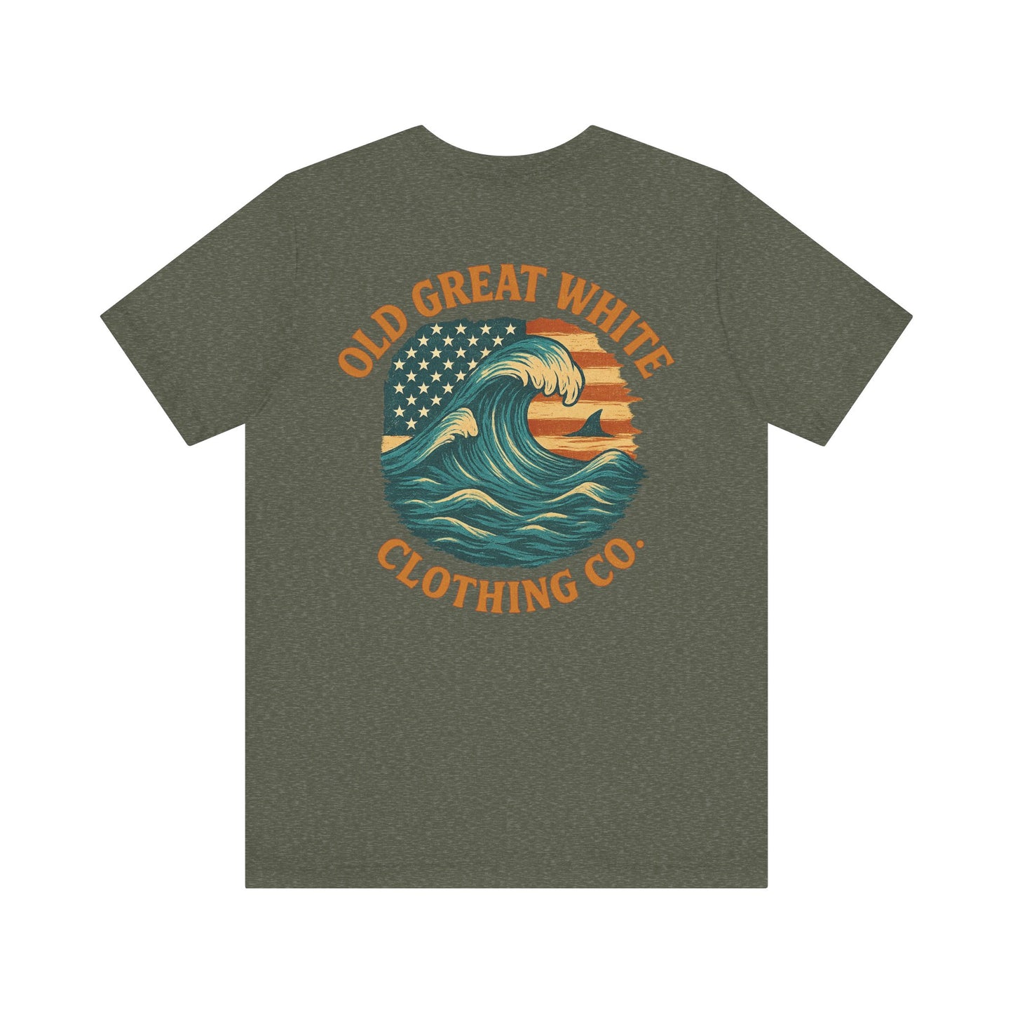 Old Great White American Wave Tee – Retro Ocean Graphic Jersey Short Sleeve Tee