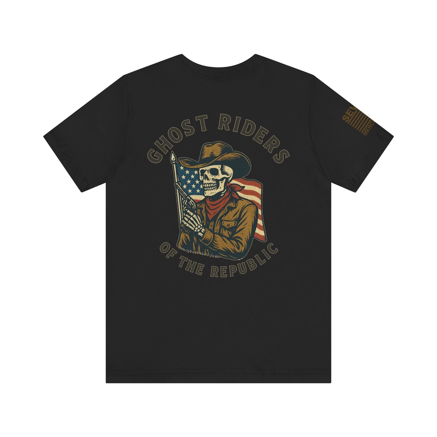 Ghost Riders of the Republic Cowboy Skeleton T-Shirt – Patriotic Western Graphic Tee
