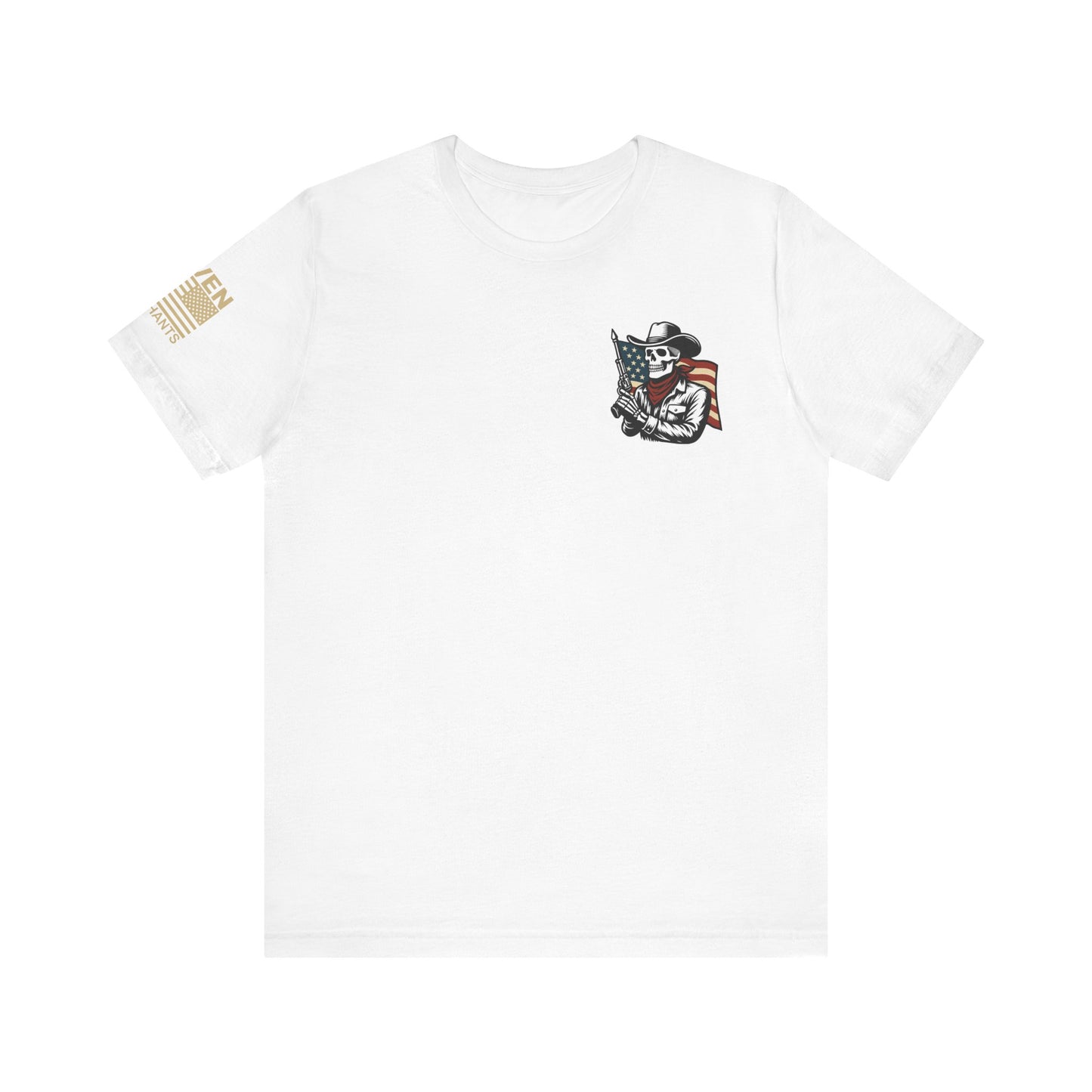 Ghost Riders of the Republic Horseback Skeleton Cowboy T-Shirt – Patriotic Wild West Graphic Tee
