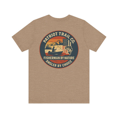 USA Mountain Lake Fishing Tee - Stars, Stripes & Rods Edition Jersey Short Sleeve Tee