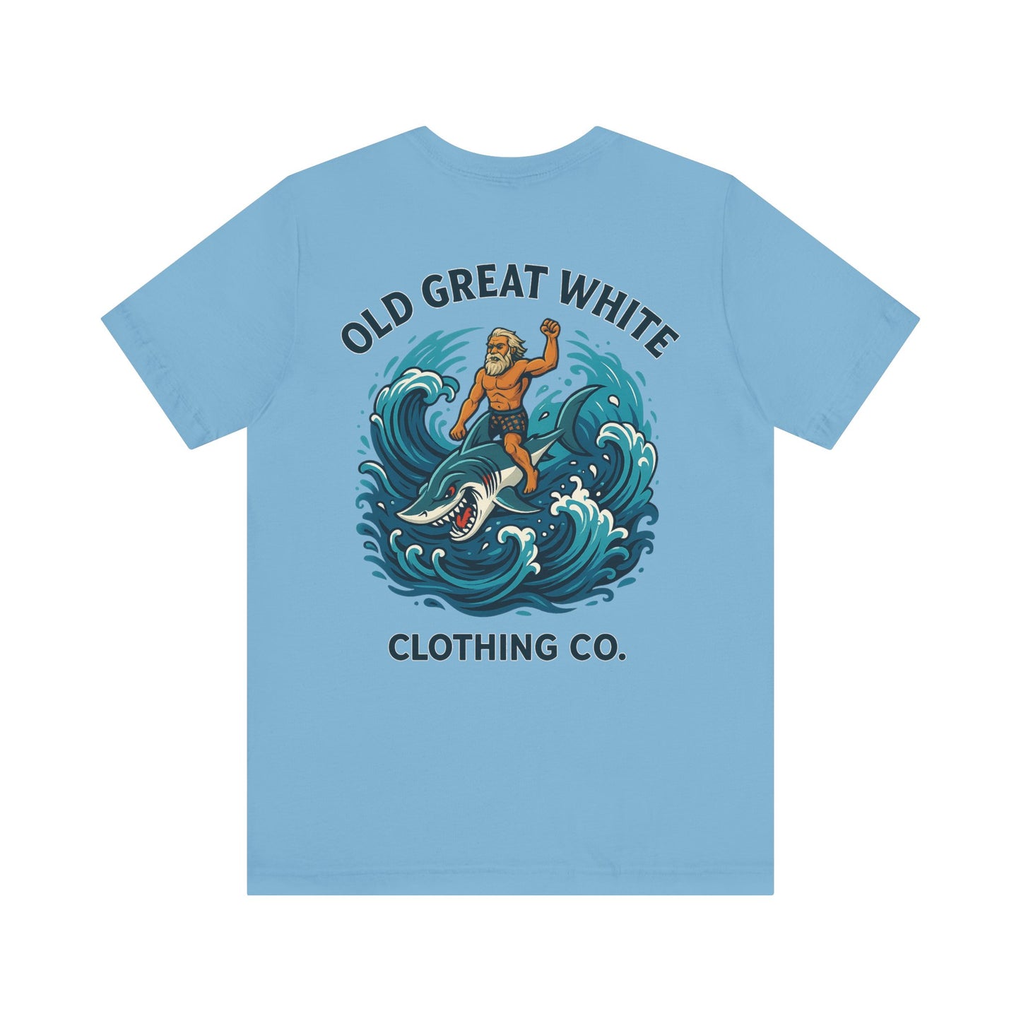 Alpha Shark Rider Tee – Old Great White Power Surf Graphic Classic Jersey Short Sleeve Tee