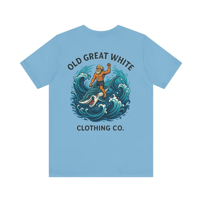 Alpha Shark Rider Tee – Old Great White Power Surf Graphic Classic Jersey Short Sleeve Tee