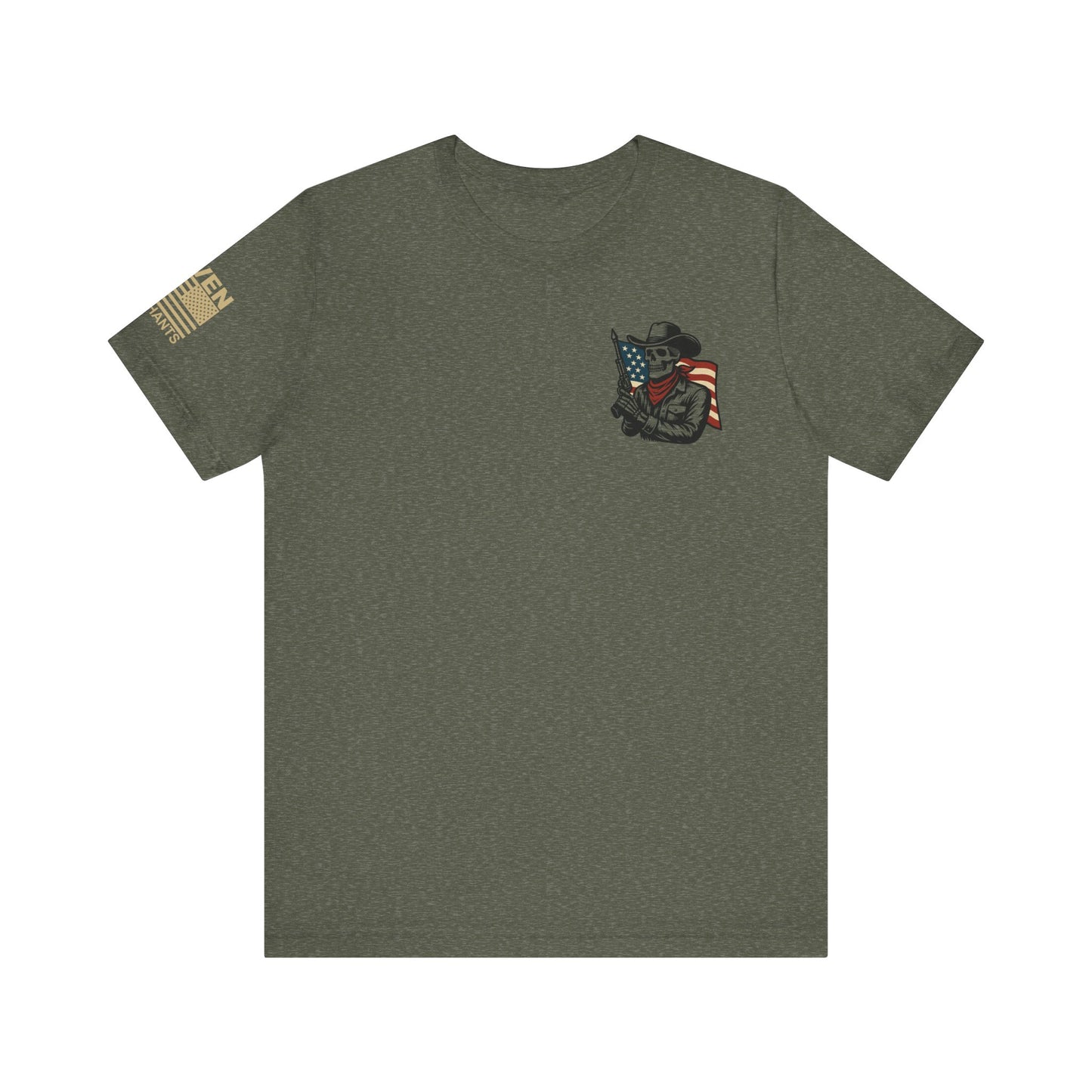 Ghost Riders of the Republic Horseback Skeleton Cowboy T-Shirt – Patriotic Wild West Graphic Tee