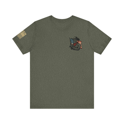 Ghost Riders of the Republic Horseback Skeleton Cowboy T-Shirt – Patriotic Wild West Graphic Tee