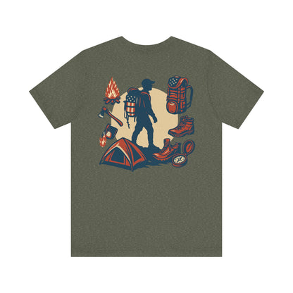 Stars, Stripes, and Campfires – Outdoor Heritage Patriotic Jersey Short Sleeve Tee