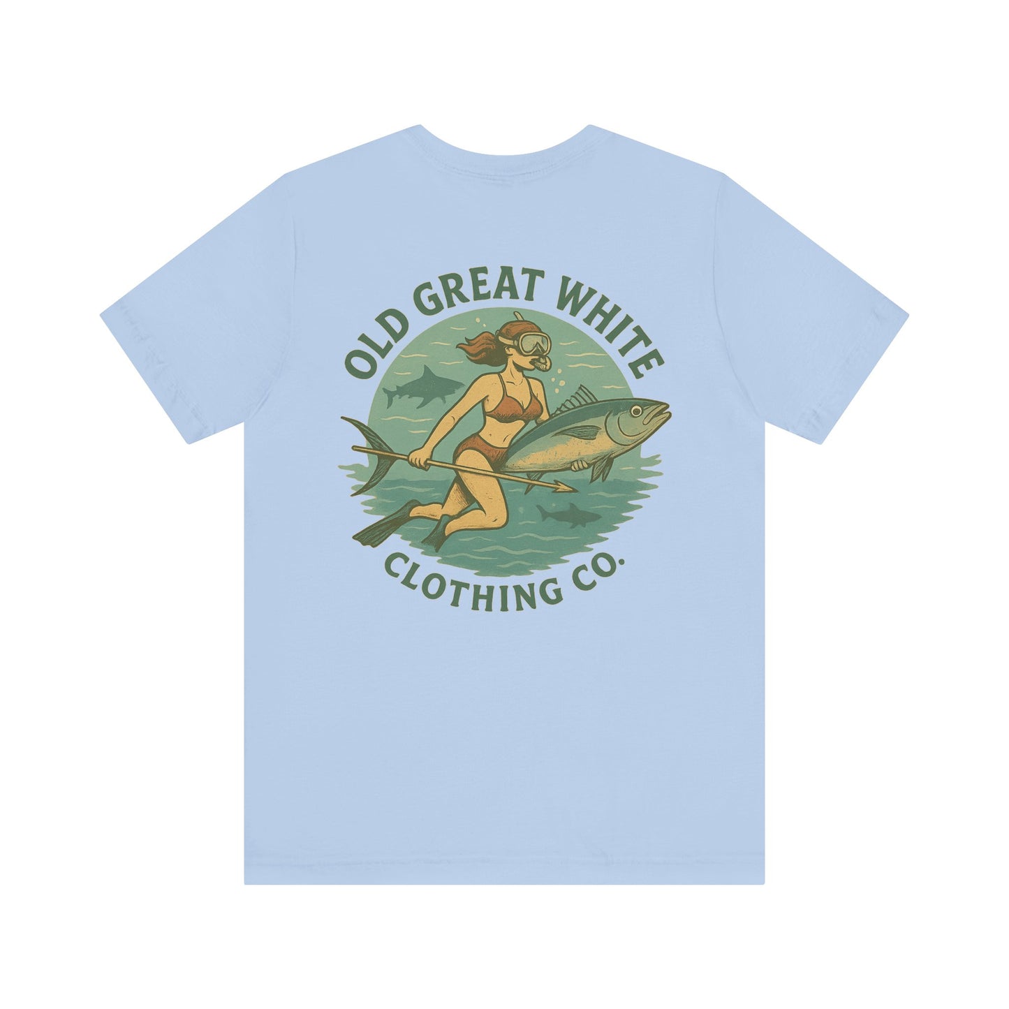 Retro Bikini Diver T-Shirt – Spearfishing & Shark Patrol Classic Jersey Short Sleeve Tee