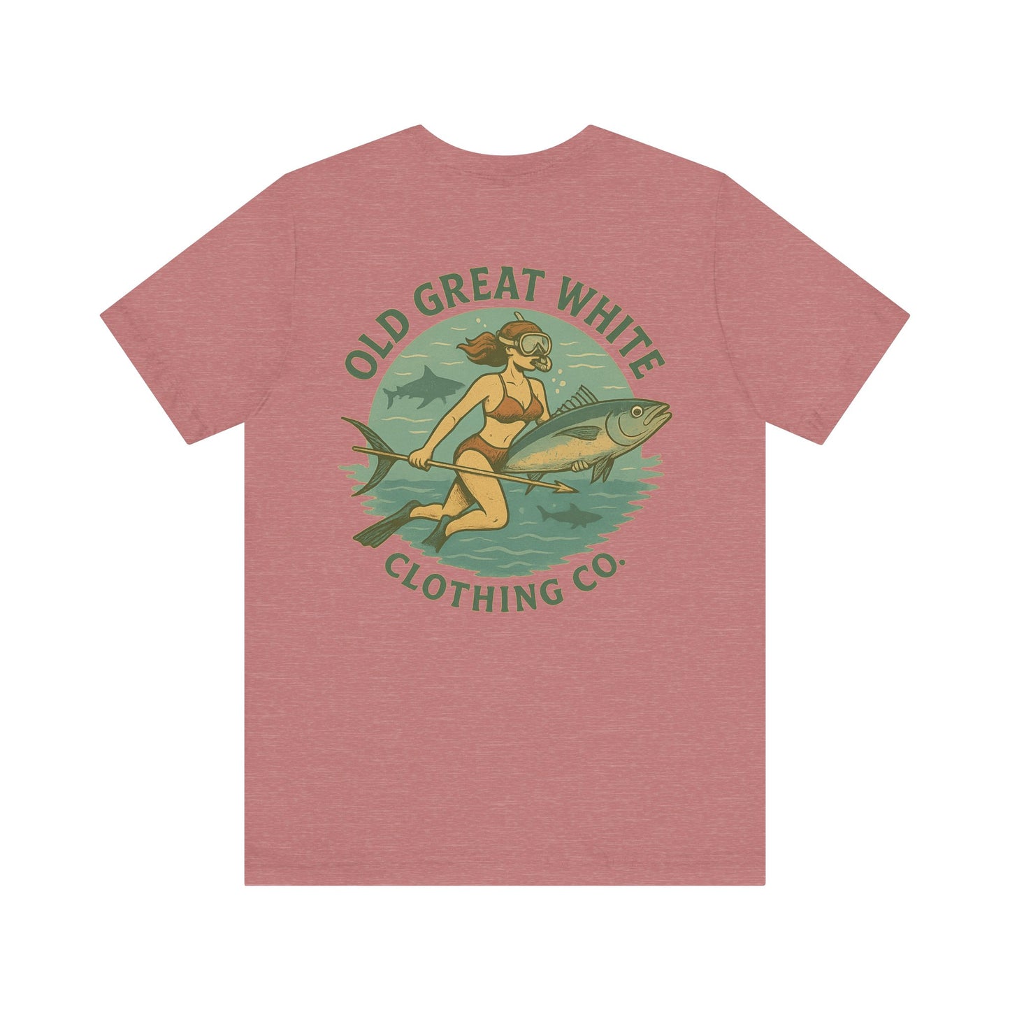 Retro Bikini Diver T-Shirt – Spearfishing & Shark Patrol Classic Jersey Short Sleeve Tee