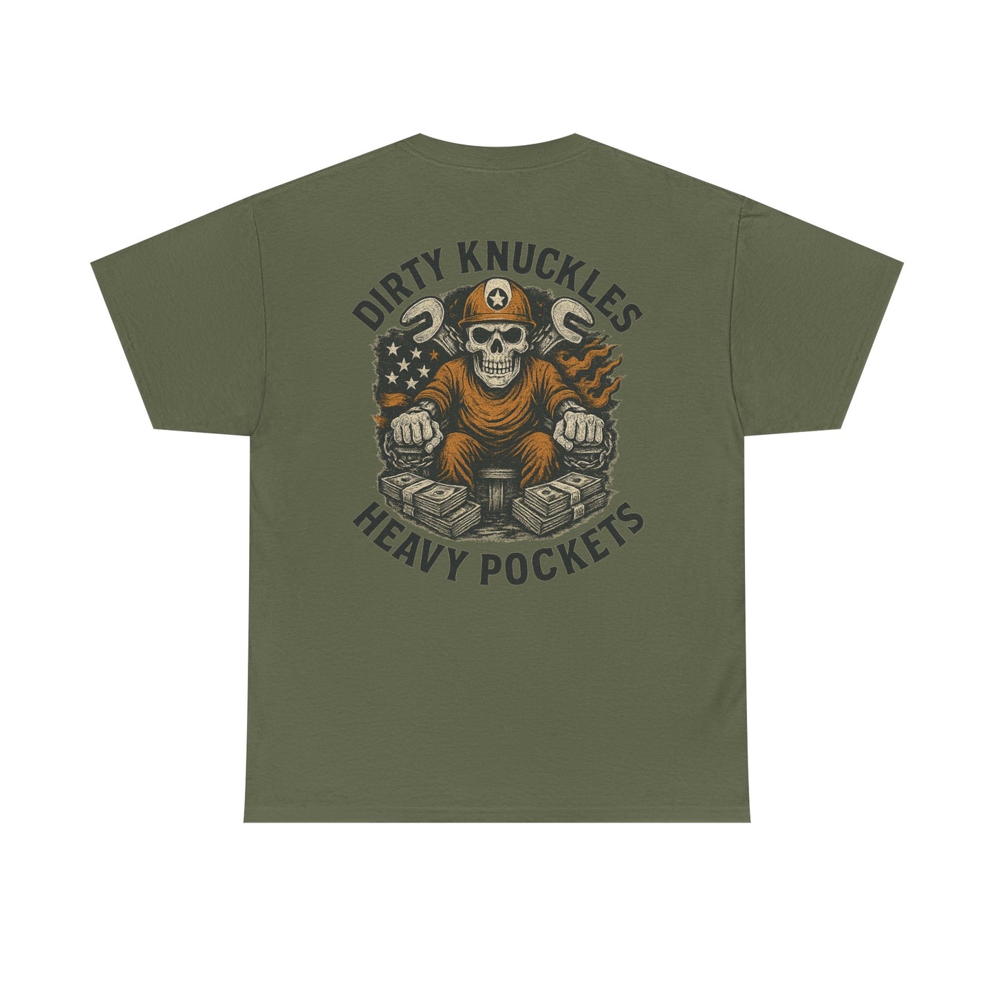 Dirty Knuckles Heavy Pockets - Skull Hard Hat Workwear Graphic T-shirt Classic Jersey Short Sleeve Tee