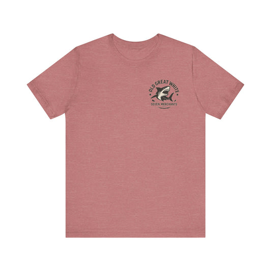 American Shoreline Tee – Lifeguard Tower & Shark Fin Graphic Classic Jersey Short Sleeve Tee