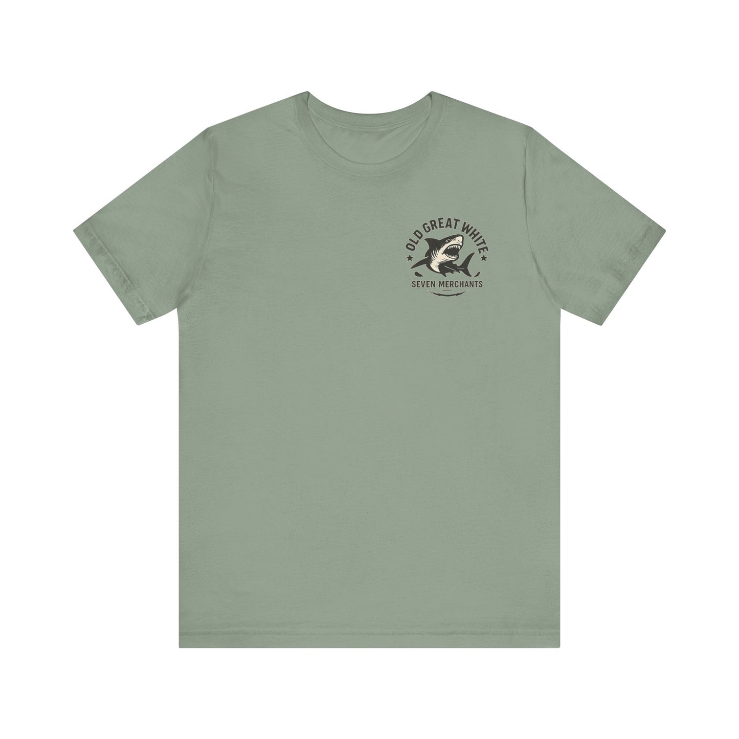 American Shoreline Tee – Lifeguard Tower & Shark Fin Graphic Classic Jersey Short Sleeve Tee