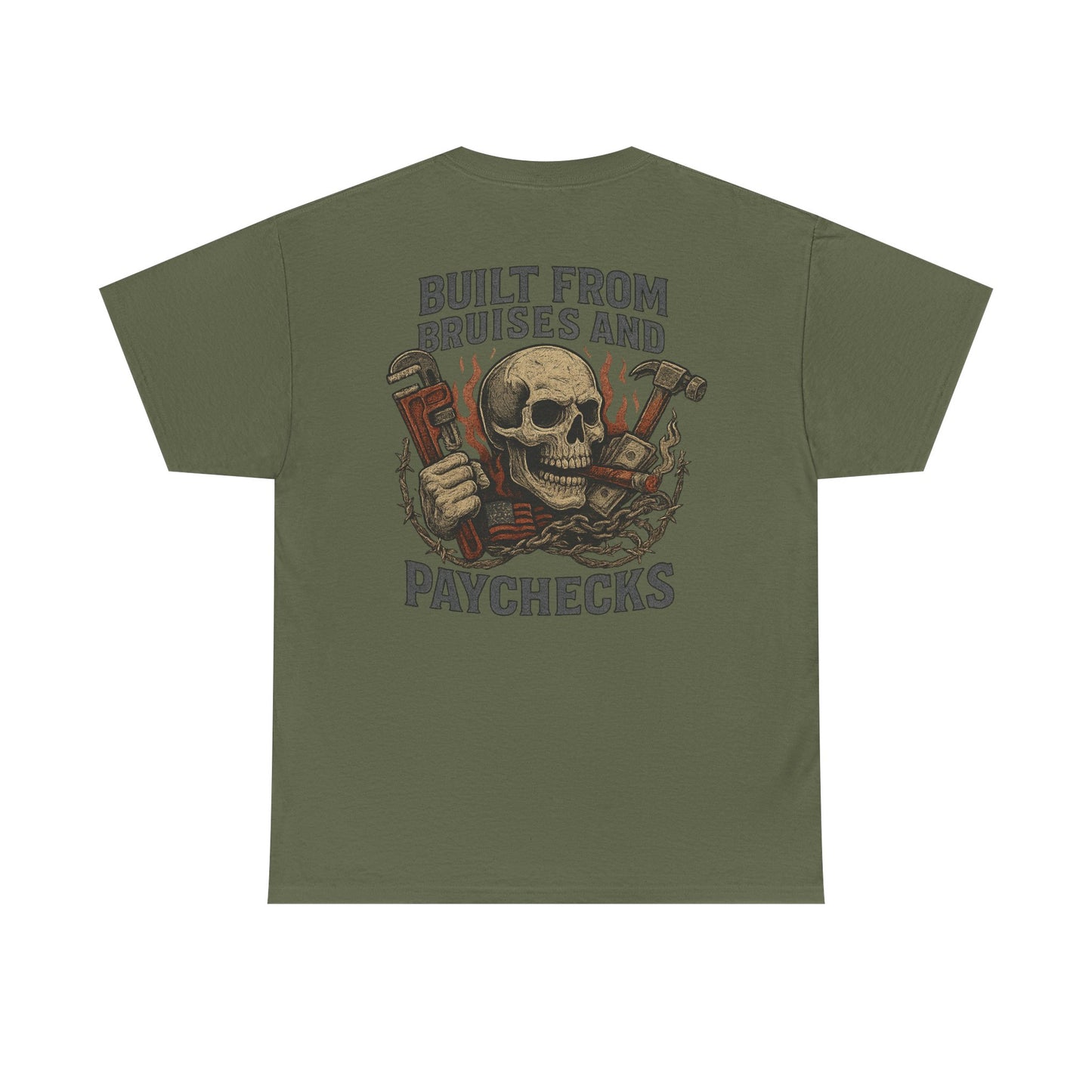 Workhorse Syndicate Built from Bruises and Paychecks Workwear Graphic T-shirt Classic Jersey Short Sleeve Tee