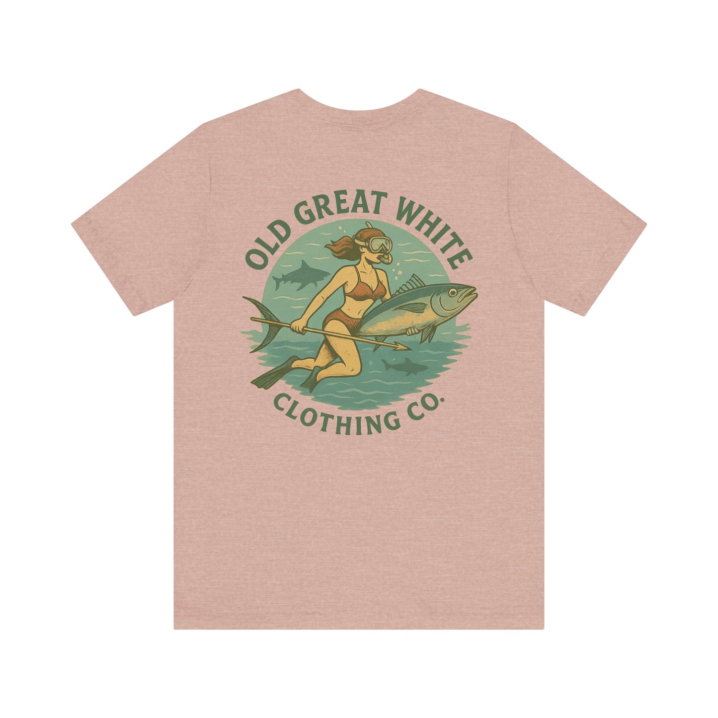 Retro Bikini Diver T-Shirt – Spearfishing & Shark Patrol Classic Jersey Short Sleeve Tee