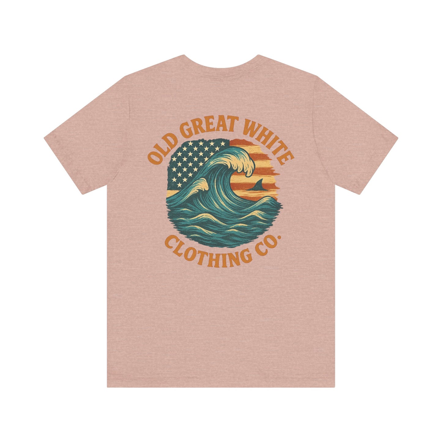 Old Great White American Wave Tee – Retro Ocean Graphic Jersey Short Sleeve Tee