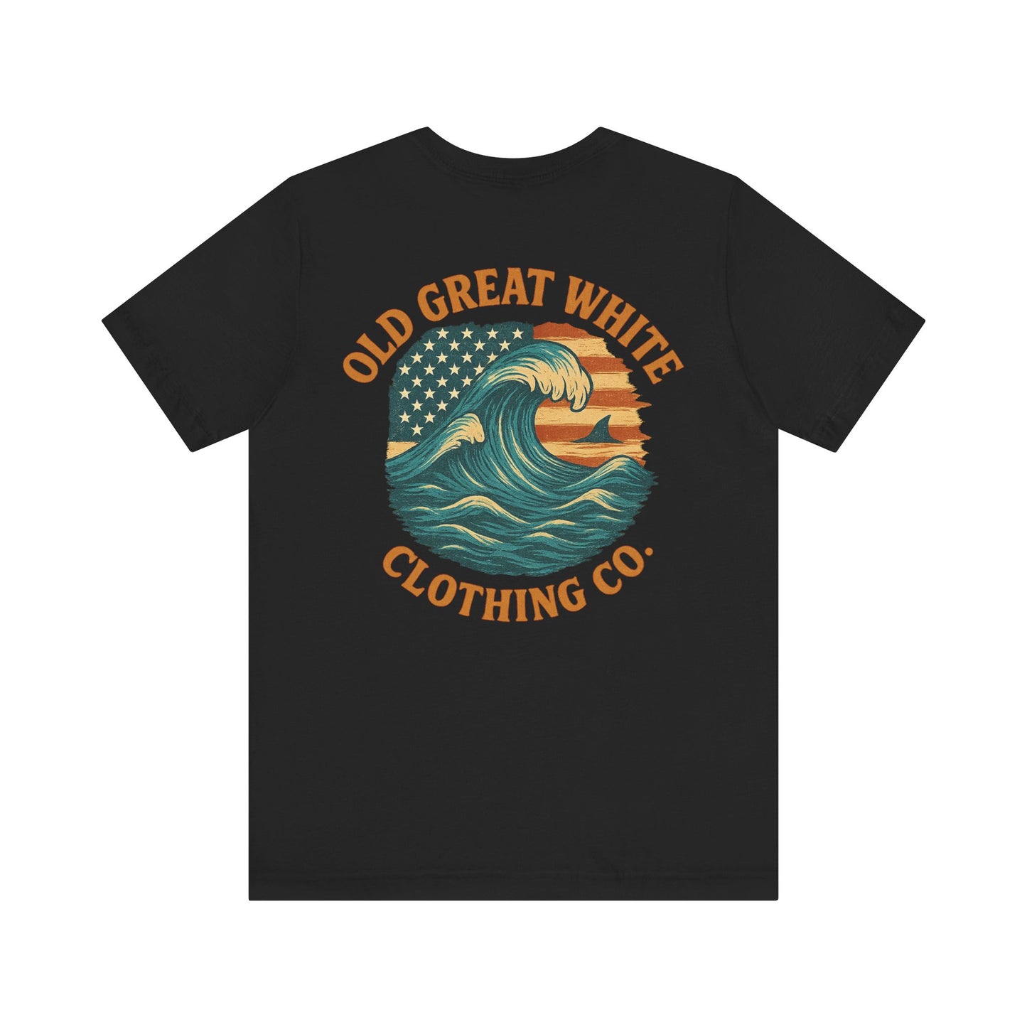 Old Great White American Wave Tee – Retro Ocean Graphic Jersey Short Sleeve Tee